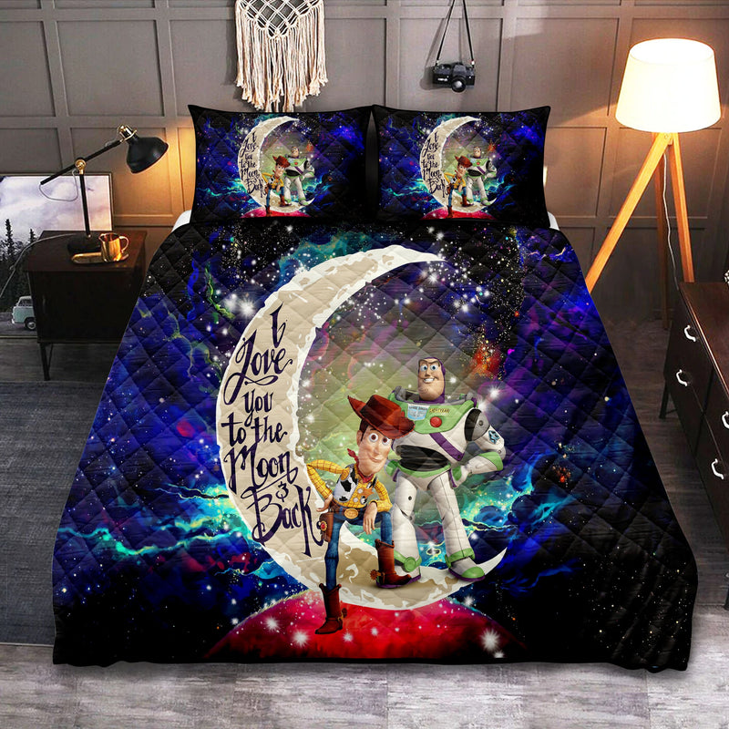 Woody And Buzz Toy Story Love You To The Moon Galaxy Quilt Bed Sets Nearkii