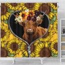 Yak Sunflower Zipper Shower Curtain