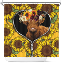 Yak Sunflower Zipper Shower Curtain