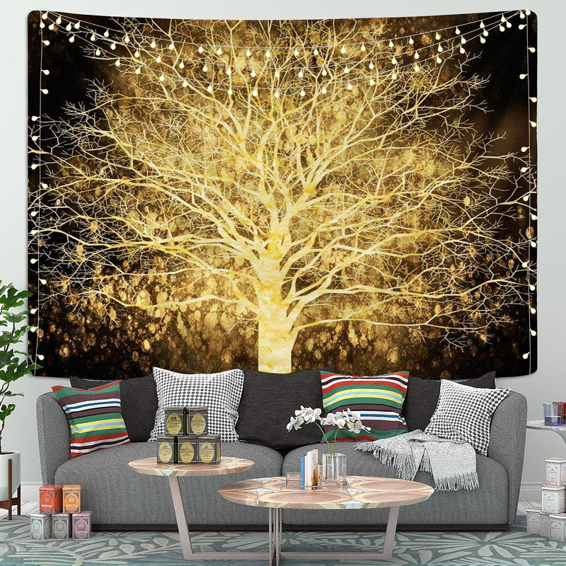 Yellow Light Tree Tapestry Room Decor Nearkii