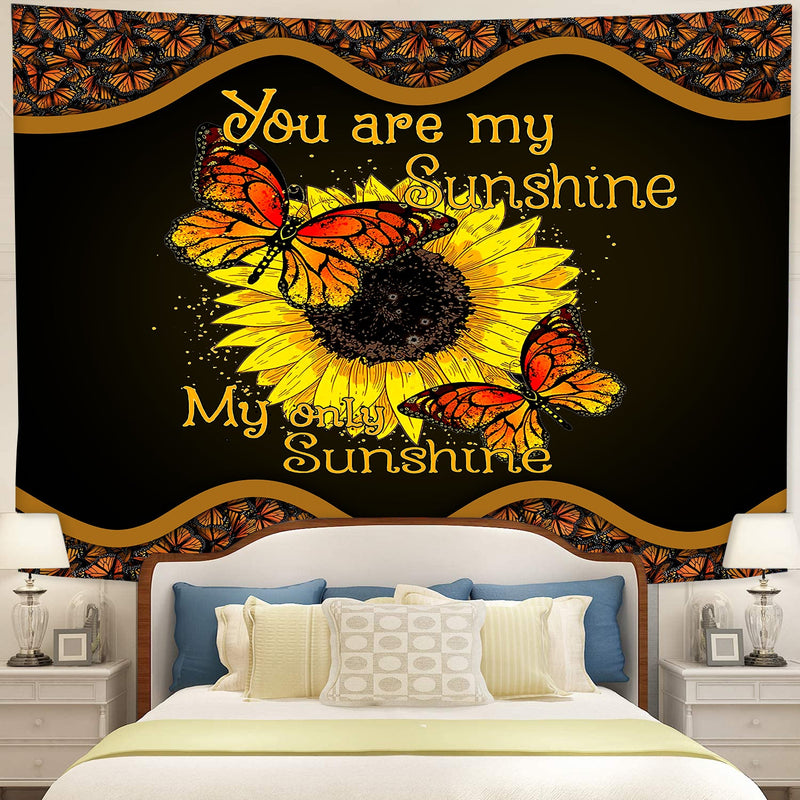 You Are My Sunshine My Only Sunshine Sunflower Butterfly Tapestry Room Decor Nearkii