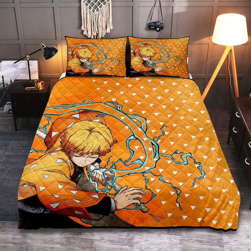 Zenitsu Demon Slayer Anime Quilt Bed Sets Nearkii