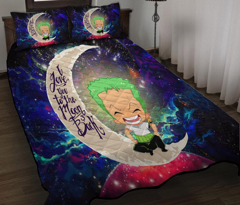 Zoro One Piece Love You To The Moon Galaxy Quilt Bed Sets Nearkii