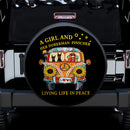A Boho Girl And Her Doberman Pinscher Jeep Car Spare Tire Covers Gift For Campers Nearkii