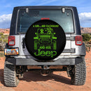 A Girl Her Dachshund And Her Jeep Green Car Spare Tire Cover