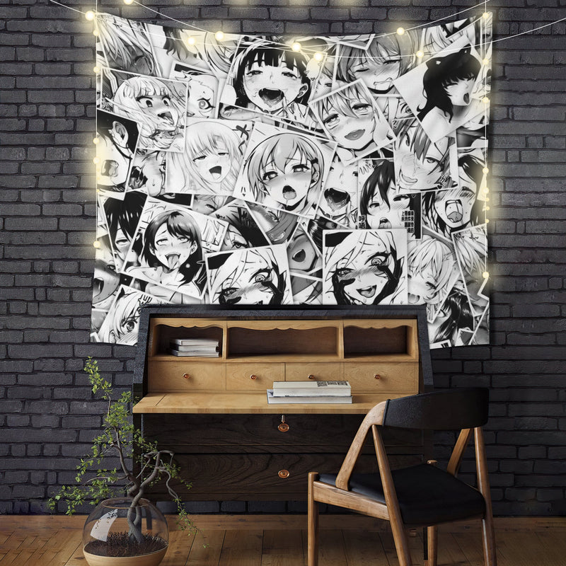 Ahegao Anime Girl Tapestry Room Decor Nearkii