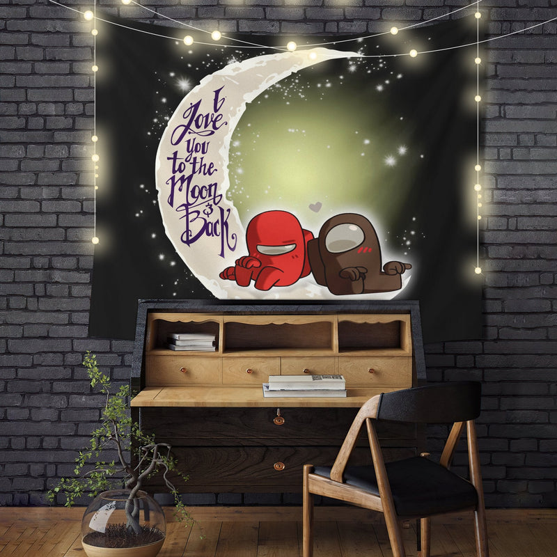 Among Us Couple Love You To The Moon Tapestry Room Decor Nearkii
