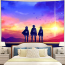 Attack On Titan Sunset Anime Tapestry Room Decor Nearkii