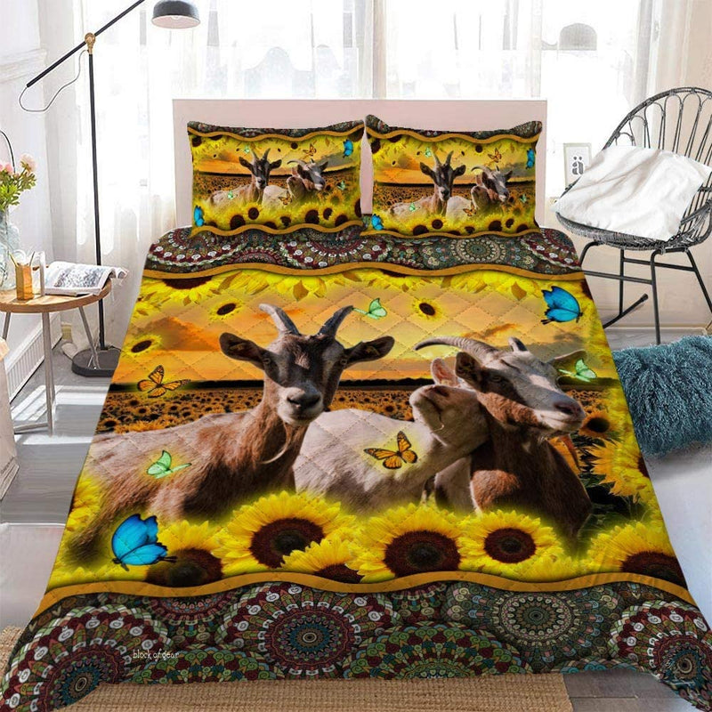 Three Goats Sunflower Farm Quilt Bed Sets Nearkii