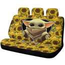 Baby Yoda Sunflower Zipper Car Back Seat Covers Decor Protectors Nearkii