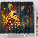 Cute Giraffe Bedded Down In The Grass Shower Curtain