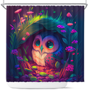 Cute Owl Bedded Down In The Grass Safe And Cozy Firefl Shower Curtain