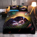 Cute Puppy 2 Bedded Down In The Grass Quilt Bed Sets