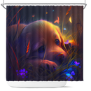 Cute Puppy Bedded Down In The Grass 1 Shower Curtain