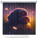 Cute Puppy Bedded Down In The Grass Shower Curtain