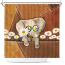 Cute Elephant Flower Shower Curtain Nearkii