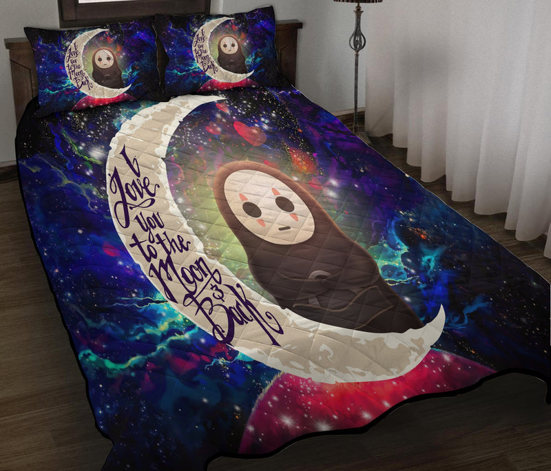 Cute No Face Ghibli Love You To The Moon Galaxy Quilt Bed Sets Nearkii