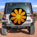 Orange Daisy Flower Jeep Car Spare Tire Cover