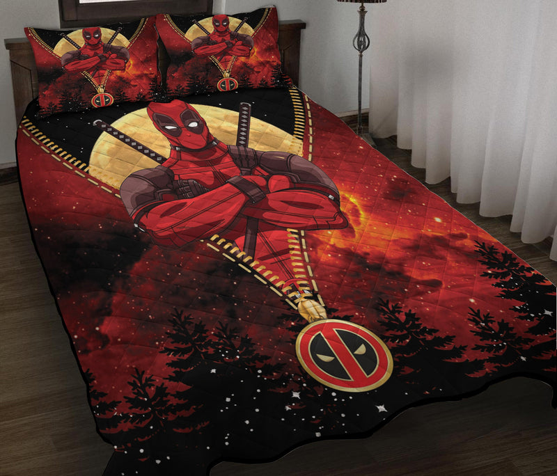 Deadpool Darkness Zipper Quilt Bed Sets Nearkii