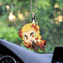 Cute Anime Demon Slayer Rengoku Car Ornament Custom Car Accessories Decorations
