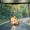Cute Anime Demon Slayer Rengoku Car Ornament Custom Car Accessories Decorations