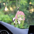 Cute Anime Demon Slayer Mitsuri Kanroji Car Ornament Custom Car Accessories Decorations