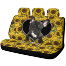 Black French Bulldog Sunflower Zipper Car Back Seat Covers Decor Protectors Nearkii