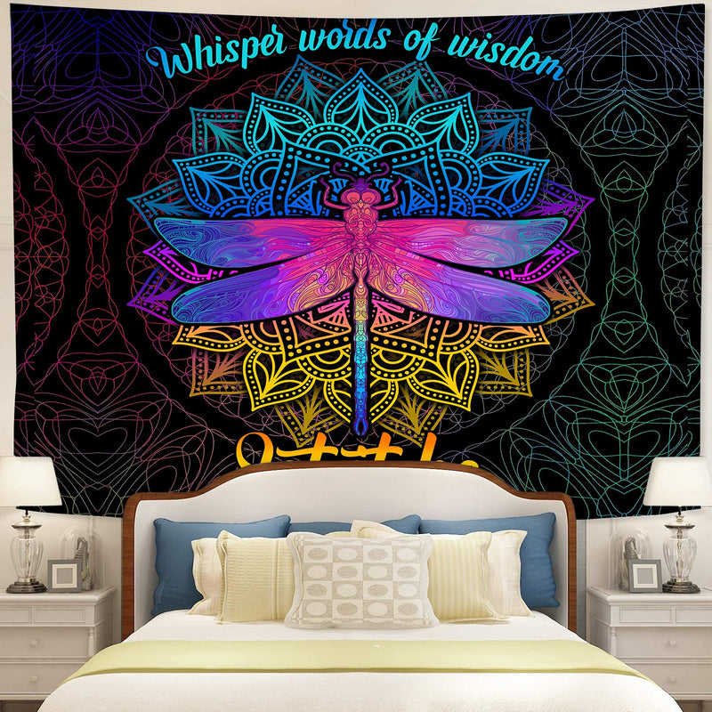 Dragonfly Mandala Let It Be Tapestry Room Decor Nearkii