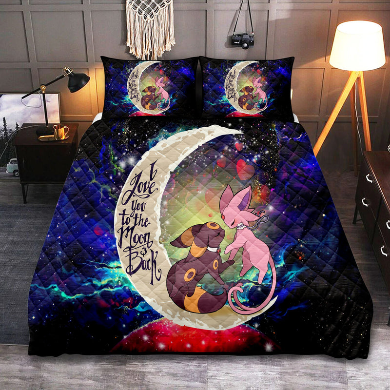 Eevee Couple Pokemon 1 Love You To The Moon Galaxy Quilt Bed Sets Nearkii