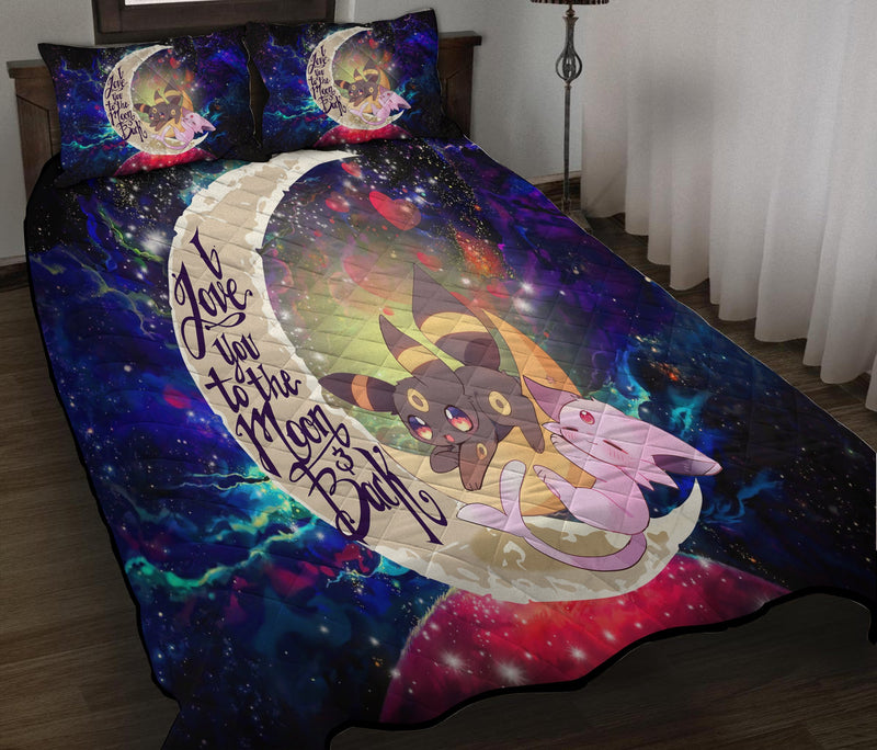 Eevee Couple Pokemon Love You To The Moon Galaxy Quilt Bed Sets Nearkii