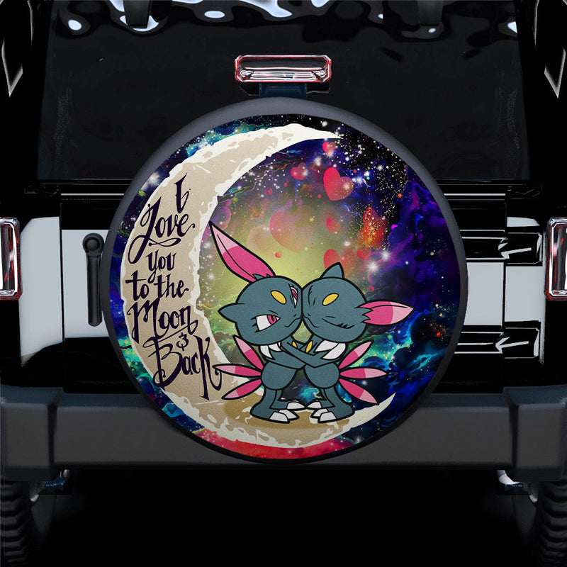 Pokemon Couple Love You To The Moon Galaxy Car Spare Tire Cover