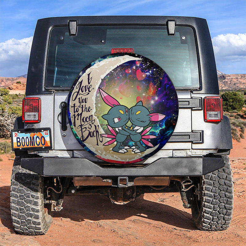 Pokemon Couple Love You To The Moon Galaxy Car Spare Tire Cover