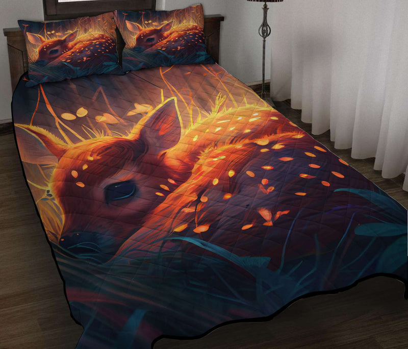 Fawn Bedded Down In The Grass Quilt Bed Sets