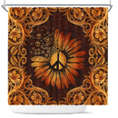 Sunflower Mandala Peace Sign Shower Curtain Nearkii