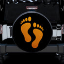 Orange Print Foot Jeep Car Spare Tire Covers Gift For Campers Nearkii