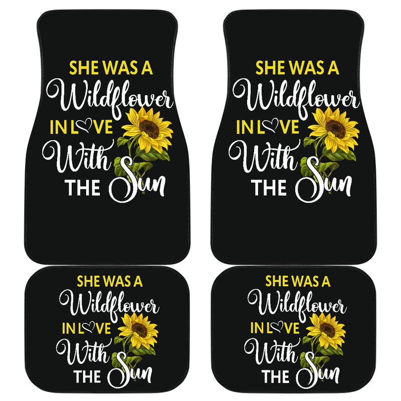 Sunflowers She Was A Wildflower Front And Back Car Mats (Set Of 4) Nearkii