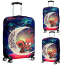 Spiderman And Deadpool Couple Love You To The Moon Galaxy Luggage Cover Suitcase Protector Nearkii