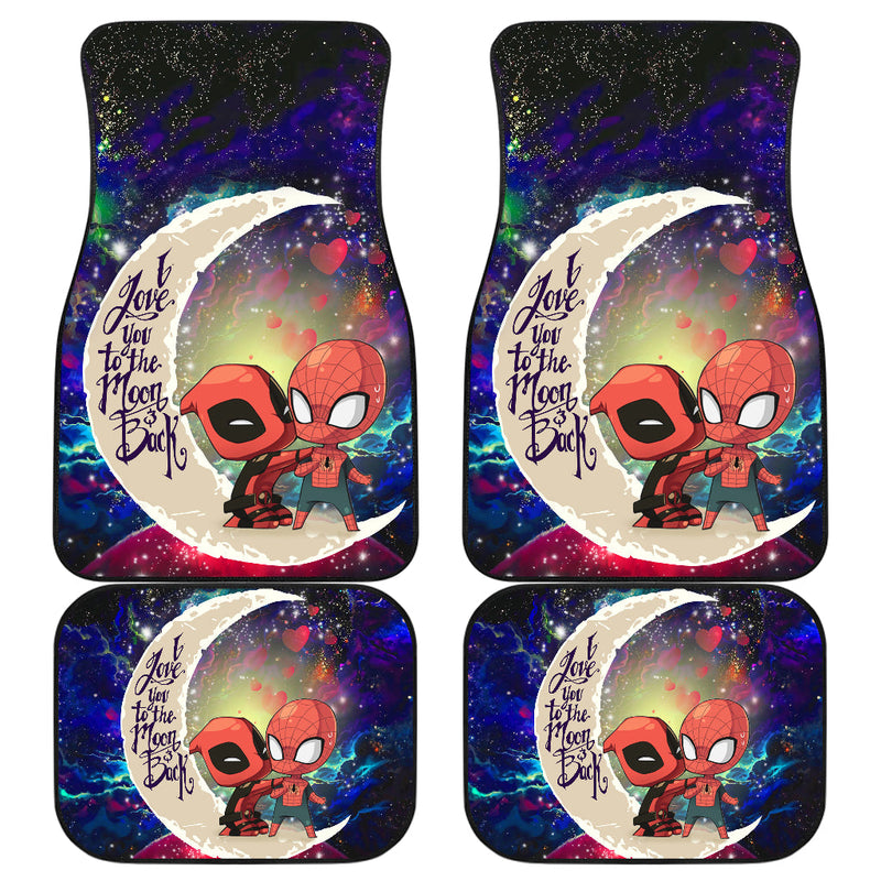Spiderman And Deadpool Couple Love You To The Moon Galaxy Car Mats Nearkii