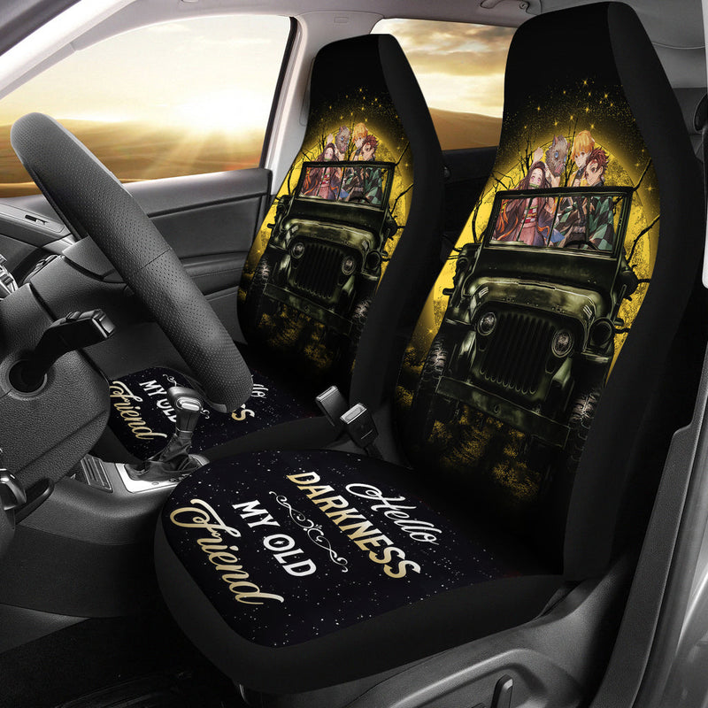 Demon Slayer Ride Jeep Funny Anime Moonlight Halloween Premium Custom Car Seat Covers Decor Protectors Nearkii