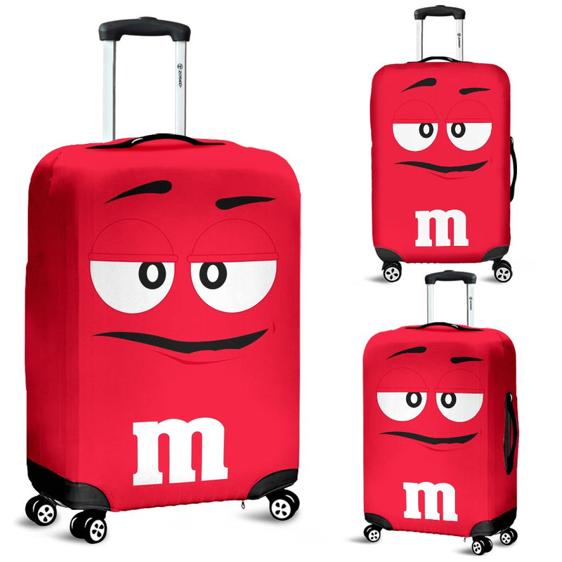 M&M Chocolate Red Luggage Cover Suitcase Protector Nearkii