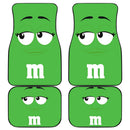 M&M Chocolate Green Front And Back Car Mats Nearkii