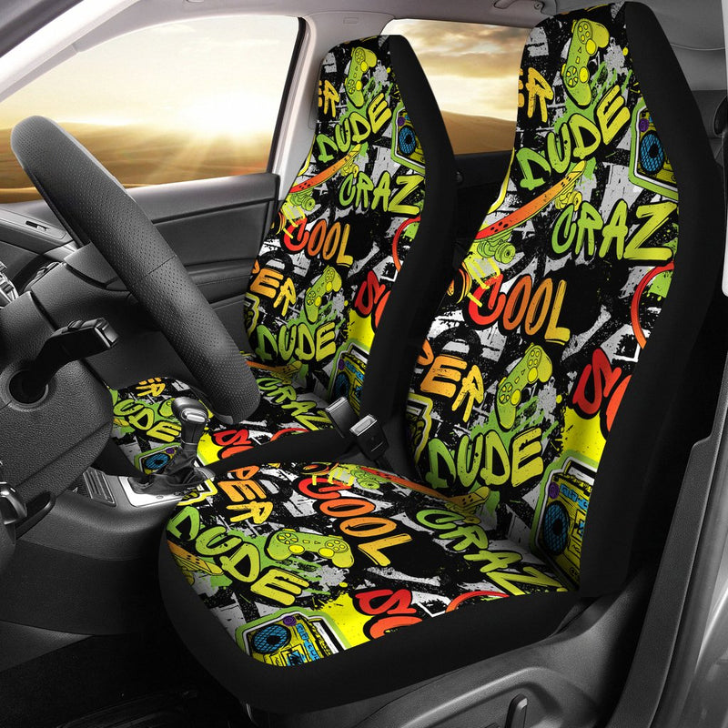 Best Cool Abstract Bright Graffiti Pattern Premium Custom Car Seat Covers Decor Protector Nearkii