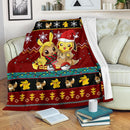 Red Gearzime Pokemon Pikachu Ugly Holiday Fleece Blanket Gift For Christmas Amazing Gift Idea Nearkii