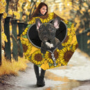 Black French Bulldog Sunflower Zipper Umbrella Nearkii