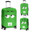 M&M Chocolate Green Luggage Cover Suitcase Protector Nearkii