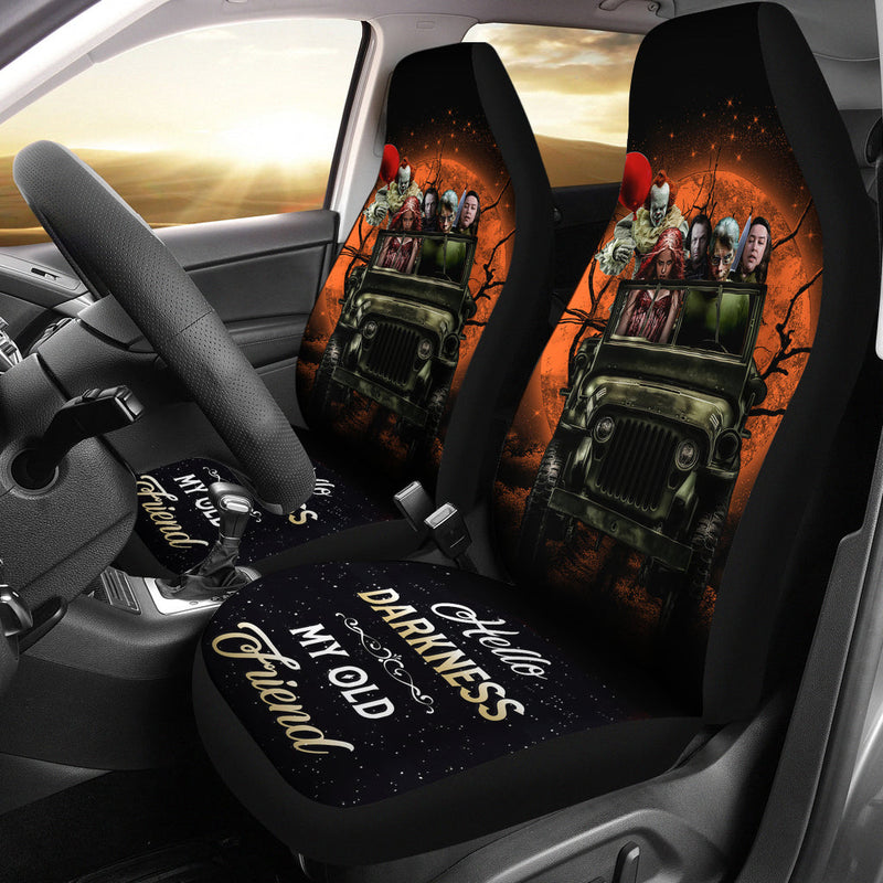 Pennywise Horror Movies Ride Jeep Halloween Moonlight Premium Custom Car Seat Covers Decor Protectors Nearkii
