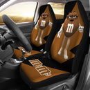 M&M's Candy Ice Cream Cones Chocolate Brown Art Car Seat Covers Custom Car Accessories