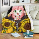 Anya Cute Spy X Family Sunflower Zipper Premium Blanket Nearkii