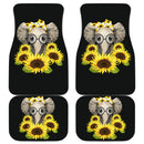 Sunflowers Elephant Sunflowers Front And Back Car Mats (Set Of 4) Nearkii