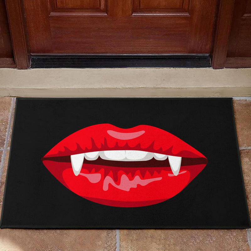 Lady Vampire Red Slip Horror Funny Doormat Nearkii